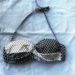 Victoria's Secret Swim Plaid Black and White Bra 34C